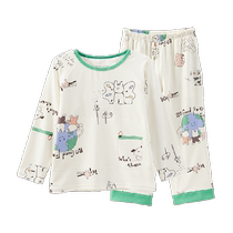 Q21 sweat-wicking home clothes set childrens pajamas and pajamas boys and girls antibacterial and skin-friendly cartoon parent-child style spring new