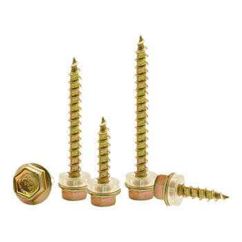 Self-tapping screws with hexagonal lengthened wood screws