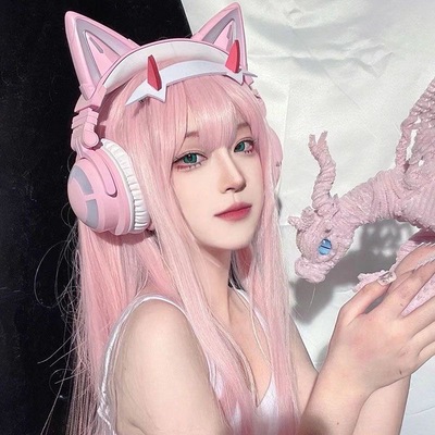 taobao agent Sakura pink long hair long straight hair natural net red same model