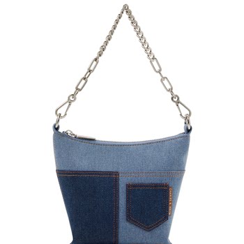 ກະເປົາຜູ້ຍິງ CHARLES/KEITH CK2-50671583 stitched portable armpit bag crossbody denim bucket bag for women