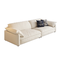 Pashaman new fabric sofa modern simple living room small apartment cream style wide seat deep straight latex sofa