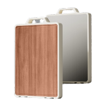 Double gun ebony cutting board household double-sided chopping board 304 stainless steel cutting board kitchen mildew-proof solid wood chopping board