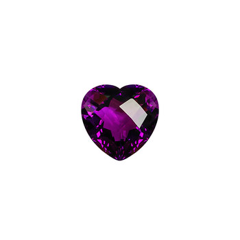 Heart shaped amethyst pineapple lattice cut large loose stone