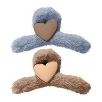 HOUYA 2 plush grabber clips high-end autumn and winter large hair shark clip hair clip headgear