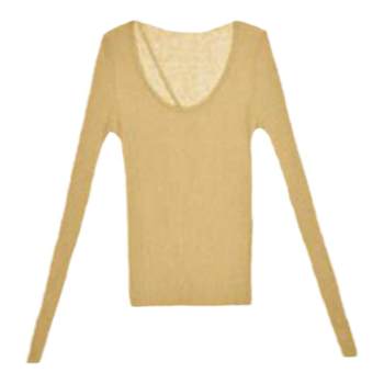 HER SENSES/He Shi Fashion Series ຄໍ Round Neck Diagonal Water-soluble Wool Knitted Sweater warm and breathable C017