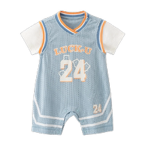 (Light and quick-drying) Baby short-sleeved jumpsuit thin breathable basketball clothing summer baby sweatshirt sports clothing