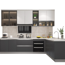 Gold Medal Kitchen Cabinets Integrated Kitchen Cabinets Quartz Stone Countertops Stove Decoration Customized Cabinets Open One-piece Cabinets Wood Van