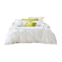 Luolai Home Textiles 60-count satin pure cotton 100 four-piece bed sheet quilt cover embroidery set bedding