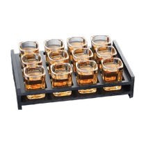 Caijie glass white wine cup set with cup holder one-cup shot glass shot glass small wine cup household wine set