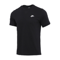 Nike Nike Black T-Shirt Homme Embroderie Logo Sports Half Sleeve Breathable Cotton Short Sleeve AR4999-013