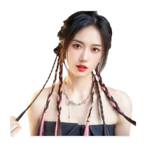 Boxing braid wig female high ponytail braid sweet cool girl natural twist long braid highlighted wig internet celebrity fishbone braid