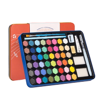 Deli solid watercolor paint set art special 24 colors 48 colors beginner primary school students with childrens painting gouache paint safe non-toxic washable watercolor painting set 135