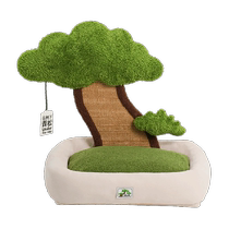 zeze green pine tree cat nest cat scratching board warm cat bed universal for all seasons cute and bite-resistant funny cat pet bed cat nest