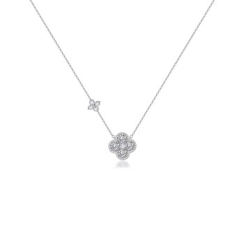 Zircon four-leaf clover titanium steel cross chain women's titanium steel