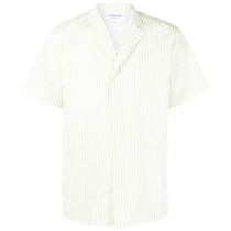 Mid-year discount] THOM BROWNE mens spring and summer seersucker short-sleeved shirt