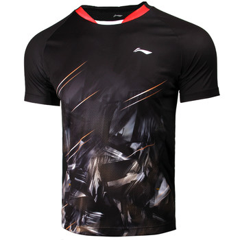 Li Ning Badminton Suit Men's Summer Customized Quick-Drying Shorts Short-Sleeved Sportswear Women's Tops Tennis Wear 2024