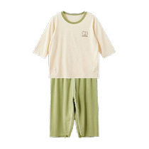 Wellberu childrens pajamas summer baby short-sleeved home clothes set boys and girls air-conditioned clothes thin and stylish