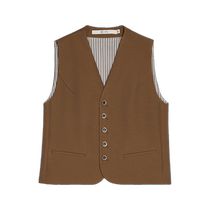 (Same style for stars) EIN simple vintage style jacquard temperament rich commuter V-neck vest 24 spring new style