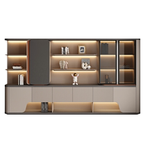 Office file cabinet wooden background cabinet file cabinet display cabinet locker high-end boss room bookcase