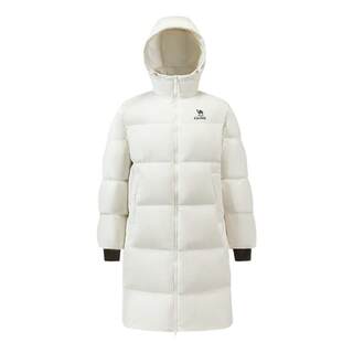 骆驼运动羽绒服中长款女款男款冬季90绒加厚连帽拒水白色羽绒外套