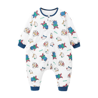 Children's autumn and winter quilted one-piece pajamas to keep warm and prevent colds