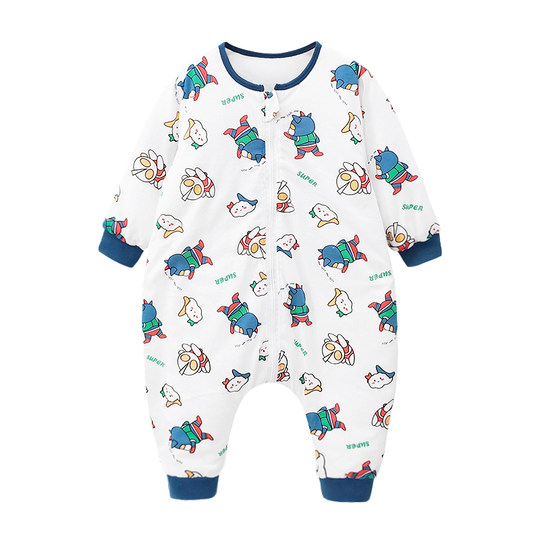 Children's autumn and winter quilted one-piece pajamas to keep warm and prevent colds