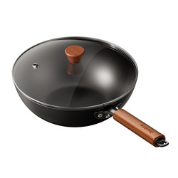 Royalstar 999 Fine Iron Wok, Household Stainless Steel Non-Coated Wok, No Need to Preheat, Suitable for Induction Cooker and Gas Stove