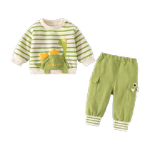 Banxidi boys suit autumn 2024 new handsome baby sweatshirt pants children spring and autumn childrens two-piece set