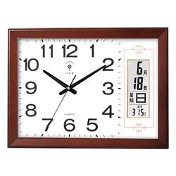 Polaris New Chinese-Style Clock Wall Clock for Living Room Home Office Large Silent Clock Square Perpetual Calendar Quartz Clock