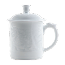 Jingdezhen official ceramic shadow green carving landscape office cup tea cup high-end personal special mark water cup