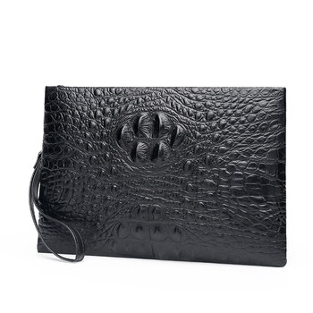 Soft cowhide men's handbag genuine leather large capacity clutch casual hand bag men's wallet