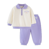 (College Style) Mini Balabala Boys Girls Long Sleeve Suit 2024 Spring Baby Baby Childrens Suit