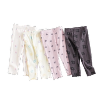 Marc Jenny 2024 Autumn New Style Girls Non-sensory Printed Stretch Leggings Baby Pants