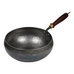 Authentic Zhangqiu Large Belly Iron Pot, Handmade for Home Use, Official Flagship Brand, Uncoated Non-Stick Wok, Wrought Iron Cooking Pot