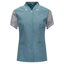 Hotel cleaning staff work clothes summer short-sleeved womens high-end guest room housekeeping property cleaning aunt work clothes suit