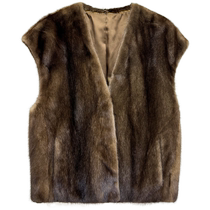 Miss Duan 2024 new fashion retro whole mink mink vest coat young mink vest fur Haining women