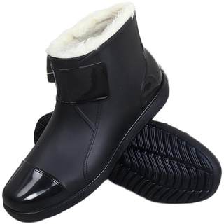 Мужские всесезонные резиновые сапоги плюс бархатные резиновые туфли, кухонные нескользящие резиновые сапоги