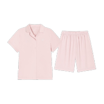 Cotton era childrens pajamas 2024 new girls pajamas boys water-gloss cotton cool feeling 100% cotton thin home clothes