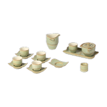Wanqiantang high-end tea set living room household ceramic Kung Fu tea set complete set light luxury simple gift Chunzhu
