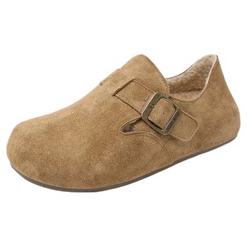 Women's birkenstock shoes with poopy feeling, plus velvet flat soles for maternity shoes