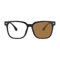 Pleyce photochromic anti-blue light black frame glasses female Korean version large frame display face small net black tea colour glasses male