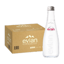 Imported evian Evian French high-end pure drinking mineral water 330ml*20*2 box full box glass bottle