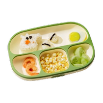 Yings baby meal tray baby suction cup childrens tableware infant and young childrens independent eating silicone compartmental supplementary food tray