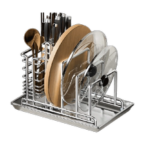 Benwang 304 stainless steel kitchen knife rack storage rack multi-functional cutting board storage rack chopping board pot lid storage artifact