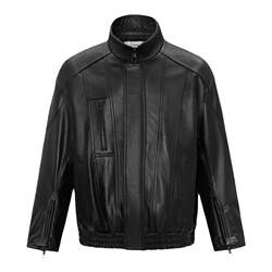 Trendiano official leather leather jacket 2023 winter new leisure collar leather jacket men