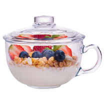 Tempered glass home with lid fruit salad bowl with oat yogurt breakfast bowl Bowl Noodles Cup Bowl Soup Bowl Small Bowl