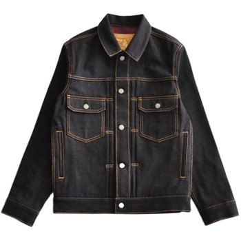 Zhanjiang 519XX-C4 ສີແດງທີ່ມີສີສັນ Jacket Retro Cotton Denim Jacket Work Jacket Top Ear Red