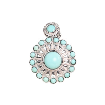 Original crystal turquoise pendant ring