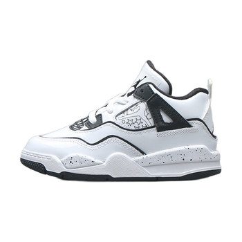 Fenghuo Air Jordan 4 Retro AJ4 ພິມ retro ເກີບບ້ວງເດັກນ້ອຍເກີບ DC4100-100