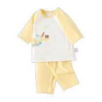 Barabara Baby Sleepwear Новорожденный Домашний Костюм Мужская Стройная Девушка 2024 Новая Летняя Одежда Полный Хлопок Комфорт